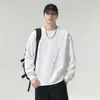 Sudadera de manga larga de estilo americano de alta resistencia para hombre, nuevo modelo otoño 2026, diseño diagonal, casual y versátil, top de manga larga con cuello redondo