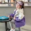 Casaco Feminino Primavera e Outono 2024 Novo Estilo Estilo Ocidental Roupas de Outono Infantis Roupa Infantil Blusa com Capuz de Outono Feminina