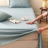 Sábanas Ajustables de Algodón Puro Nuevas, Sábanas de Algodón, Cubrecama de una Pieza, Protector de Colchón, Juego de Tres Piezas Antideslizantes para Cama de Dormitorio 1.5m