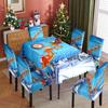 Mantel navideño con estampado para silla, impermeable y a prueba de aceite, decoración festiva, mantel de comedor, funda universal para silla para el hogar.