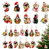 Pacote com 20 Decorações de Árvore de Natal para Cachorro Decoração de Natal de Madeira Presente Engraçado para Casal Decoração de Feriado Pendente