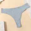 Tanga de cintura media con hilo para mujer, Transpirable, Color liso, Estilo básico simple, Múltiples colores disponibles, Fabricante de lencería, Al por mayor en stock