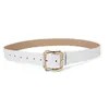 Popular Cinto de Couro Feminino Estrangeiro Womenbelts Fivela Quadrada Trançada com Pino Cinto de Luxo com Tira de Qualidade Premium