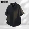 Camiseta de Manga Corta con Cuello de Solapa Sin Costuras de Seda Helada, Estilo Nuevo de Verano, Top Casual Versátil de Tacto Fresco, Camiseta Polo de Secado Rápido para Hombre