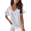 Ropa de Mujer 2023 Transfronteriza Nueva Estación Independiente de Ebay Venta Caliente Ropa de Mujer Amazon Popular Camiseta de Manga Corta de Lunares Manga Corta