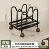 Estante de acero al carbono para tapas de ollas y tablas de cortar estilo vintage, soporte para tablas de cortar de cocina, base para guardar espátulas y cucharas, escurridor vertical