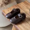 Zapatos de cuero para niños estilo francés 2026 primavera y otoño nuevos versión coreana zapatos planos de princesa para niñas mocasines de suela blanda