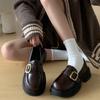 Sapatos Mocassins de Solado Grosso Little Sun, Estilo Britânico 2026 Novo Modelo Mary Jane Slip-On Sapatos de Couro, Sapatos Únicos para Uniforme JK