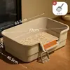 Bandeja para Arena de Gato de Gran Tamaño Anti-salpicaduras Inodoro para Gato Big Mac Bandeja para Arena de Gato Semi-cerrada Tienda de Fábrica de Suministros para Mascotas
