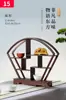 Estante para Tazas de Té de Madera Maciza J Estante Bogu Estilo Chinoiserie Caja de Almacenamiento Estante de Almacenamiento de Mesa Tetera de Té Pu'Er Alrededor de la Estufa Preparación de Té Juego de Té con B