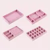 4 piezas - Caja de almacenamiento para exhibición de joyas y bisutería, organización de escritorio, plato de almacenamiento para maquillaje, estante de almacenamiento para pendientes, pulseras, anillos