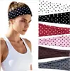 Faixa de Cabelo Elástica com Bolinhas Transfronteiriça Estilo Europeu e Americano Esportiva Dobrável Absorvente de Suor Antiderrapante Lenço de Cabeça de Verão para Fitness