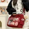Bolsa Mensageiro Bidimensional Grande Capacidade Versátil Simples Estilo Universitário para Mulheres Bolsa de Ombro com Barra Transparente Bolsa Cruzada para Dor