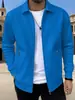 2026 nueva chaqueta cárdigan casual de ajuste slim para hombre, primavera y otoño, con cremallera, bolsillos, solapa, color liso, transfronteriza