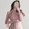 Corea del Sur Dongdaemun Nuevo Rosa Suave Elegante Cordones Cuello Semialto Ajustado Manga Larga Camiseta gn