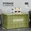 Caja de Almacenamiento Plegable de Estilo Industrial Personalizada Caja de Volteo de Plástico con Tapa Caja de Almacenamiento para Camping al Aire Libre de Gran Capacidad con Poleas