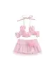 Traje de baño infantil brillante de flores con falda talla 70-100