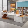 Escritorio ejecutivo lacado de alta gama, escritorio moderno simple para oficina de CEO, elegante escritorio y silla individual para gerente supervisor, creativo