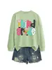 Amazon Wish Moda Europeia e Americana Divertida Casual Feminina Terceira Série Lápis Maçã Outono e Inverno Moletom