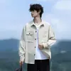 Camisa de Trabajo Estilo Japonés Nasa para Hombre Primavera y Otoño 2025 Nueva Holgada Casual Retro Diseño de Etiqueta Personalizada Camisa
