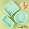 Molde de Silicona para Pastel con Puntos Juego de 3 Piezas Molde Pequeño para Pan Tostado Molde Redondo para Pastel de 6 Pulgadas Herramienta Cuadrada para Hornear