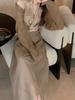 Pantalones Falda Largos de Cintura Alta para Mujer, Estilo Uma de Principios de Verano, Textura Tridimensional, Tencel, Corte Acampanado, Adelgazantes, Nuevos