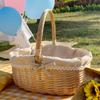 Cesta de piquenique de vime de salgueiro, cesta de colheita, brinquedo de tecido, cesta de frutas, cesta de flores, cesta de compras, cesta de armazenamento