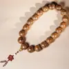 Pulseira de Madeira de Asa de Frango Madeira Maciça 30mm Tamanho Grande Pingente de Carro de Mão Contas de Oração Budistas Pulseira de Madeira Joias de Madeira