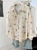 Camisa de proteção solar floral jaqueta feminina verão 2024 novo design senso nicho casual camisa solta cardigan top