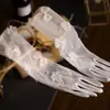 Guantes de Novia Originales Malla Nueva Flor Perla Lujo Hermoso Vestido de Boda Accesorios de Foto Princesa