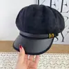 Nuevo Sombrero Octagonal de Gamuza para Mujer Otoño Temperamento Cálido Versátil Moldea la Cara Artístico Sombrero de Pintor Retro Boina