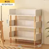 Estantería Móvil Estante de Almacenamiento de Piso Estante de Almacenamiento Integrado para el Hogar con Ruedas Simple Estante de Almacenamiento de Pared para Sala de Estar