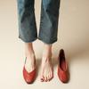 Sapatos de Salto Bloco Quadrados para Mulheres, Novos Sapatos de Salto Médio Baixo Estilo Fada 2025, Sapatos Femininos Tamanho Mãe, Sapatos Versáteis Estilo Vovó