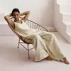 Conjunto de Pijama de Algodão Puro Suave Amigo da Pele, Camisola e Calça Longa, Novo para a Primavera Europeia e Americana 2026 Atacado Transfronteiriço Loungewear para Mulheres