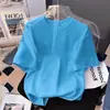 Camiseta de Verano Holgada de Color Sólido con Mangas Cortas y Cuello Redondo Elegante para Niños Pequeños