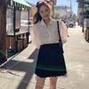 Estilo Coreano Principios de Primavera Nuevo Dulce Estilo Preppy Reductor de Edad Chaleco + Camisa Blanca de Manga Larga + Falda Plisada Conjunto de Moda
