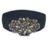 Nuevo cinturón ancho para damas transfronterizo con incrustaciones de diamantes de imitación de color Cinturón dulce para mujer con flores de cuentas de cristal para cubrir la cintura Venta al por mayor de punto