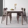 Mesa de Comedor Kaitingbao Color Nogal Madera Maciza Pizarra para Uso Doméstico, Rectangular, Simple y Lujosa, Adecuada para Apartamentos Pequeños