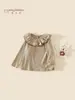 Camiseta de Manga Larga para Niña Otoño 2026 Nuevo Estilo Coreano Camiseta Básica Clase A Infantil Top con Cuello Fruncido para Bebé Primavera y Otoño