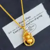 Colgante de Calabaza Hielo Triturado Escama de Dragón Color Dorado Colgante Brillante de Fortuna Estilo Chino Elegante Collar para Mujer Joyería al por Mayor