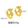 Brincos de Ouro de Areia Vietnamita Transfronteiriços Estilo Coreano Estilo Simples Linha de Diamante Brinco de Laço Design Moderno para Mulheres Joias