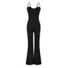 Mono Sexy de Pierna Ancha con Cintura Definida, Ajustado, Estilo Europeo y Americano Sexy y Moderno, Mono de Verano Sexy para Chicas, Elegante Mono sin Mangas Ajustado para Mujer