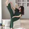Pijama de Modal Outlet Feminino de Verão Manga Curta Calça com Bojo Fino Peça Dupla Casual Roupa de Casa