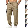 Calça Cargo Jogger Masculina Americana Hip Hop Transfronteiriça Solta para Uso Externo, Trabalho, High Street, Tendência, Multi-bolsos, Comércio Exterior em Estoque