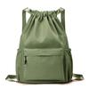 Nueva Mochila Corsé para Mujer Nylon Color Sólido Patrón Oscuro Bolsa con Cordón Mochila Deportiva y de Fitness de Gran Capacidad para Mujer