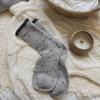 Meias de Inverno Cor Quente Bloqueio de Cores Meias de Bolinhas com Renda Ins Versátil Macias Meias de Cano Médio Meias Femininas Meias Largas Atacado