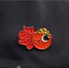 F024 lindo broche insignia de pececito dorado de dibujos animados, personalizado, para decorar bolso, adornos para ropa, pin japonés Harajuku