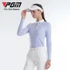 Pgm Golf Feminino Outono e Inverno Camiseta de Manga Longa Roupa Logo Fantasma Tecido Esportivo Roupas Gola Esportiva