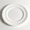 Vajilla de cerámica pintada a mano estilo francés con borde azul: platos de cerámica, platos de postre, platos de cena, tazones, tazas de café y platillos, platos hondos y platos ovalados