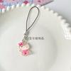 Colgante para teléfono móvil de Sanrio con forma de corazón de niña, colgante de caniche de jade Kulomi, llavero para bolso, colgante de pareja, accesorios de cuerda